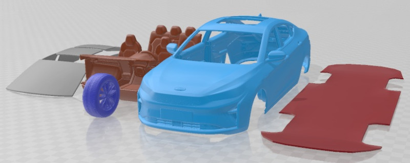 JAC EJ7 2022 Printable Car 3D Принт Модель .c4d .max .obj .3ds .fbx .stl .blend 