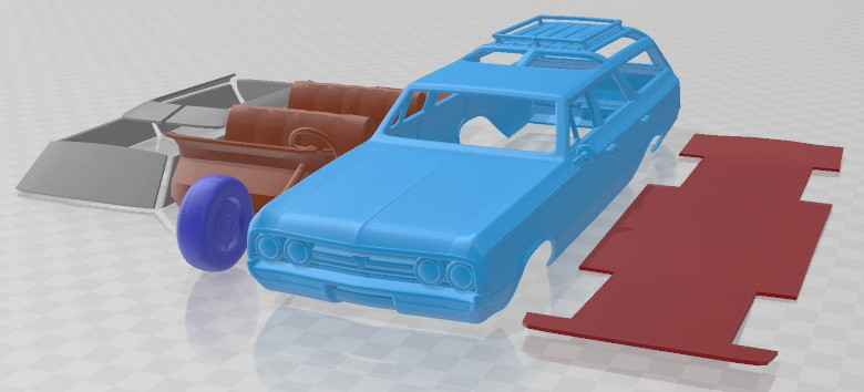 Oldsmobile Vista Cruiser 1964 Printable Car Modelo de Impressão 3D .c4d .max .obj .3ds .fbx .stl .blend 