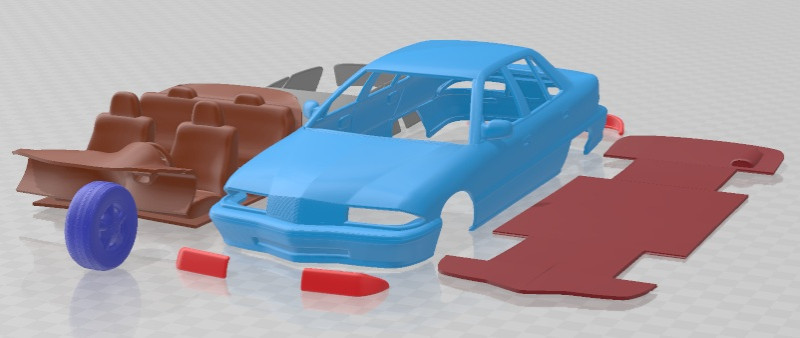 Buick Skylark Sedan 1995 Printable Car 3D 打印模型 .c4d .max .obj .3ds .fbx .stl .blend