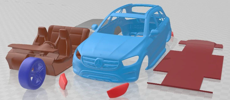 Mercedes Benz GLC 2020 Printable Car 3D Print Model .c4d .max .obj .3ds .fbx .stl .blend 