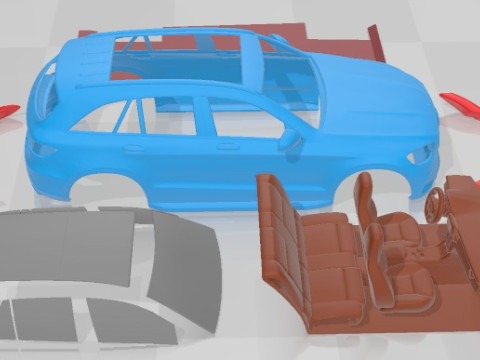 Mercedes Benz GLC 2020 Printable Car 3D printmodel