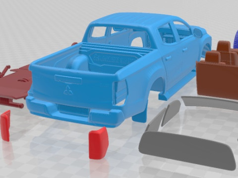 Mitsubishi L200 UK Spec Warior 2021 Printable Car 3D Druckmodell