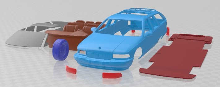 Buick Roadmaster 1996 V2 Printable Car 3D Print Model .c4d .max .obj .3ds .fbx .stl .blend