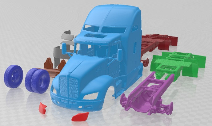 Kenworth T660 2015 可打印卡车 3D 打印模型 .c4d .max .obj .3ds .fbx .stl .blend 