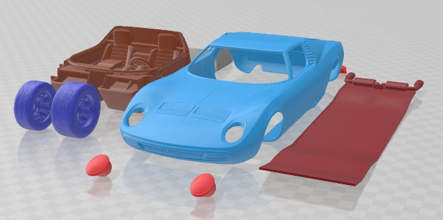 Miura P400 SV 1962 Printable Car 3D 打印模型 .c4d .max .obj .3ds .fbx .stl .blend