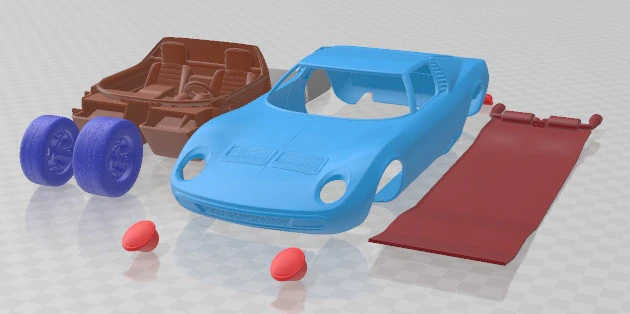 Miura P400 SV 1962 Printable Car 3D Print Model .c4d .max .obj .3ds .fbx .stl .blend 