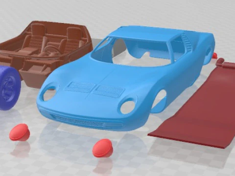 Miura P400 SV 1962 Printable Car 3D Print Model