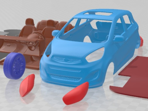 Kia Picanto 2012 Printable Car 3D Baskı Modeli