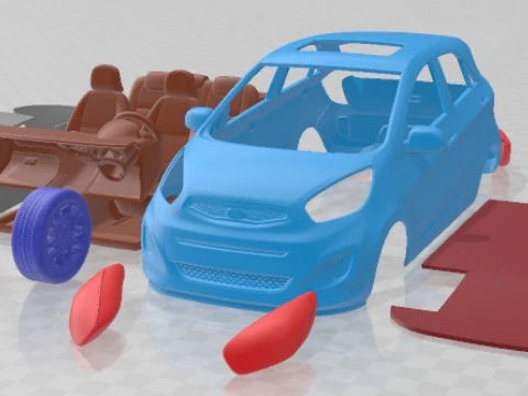 Kia Picanto 2012 Printable Car 3D Print Model