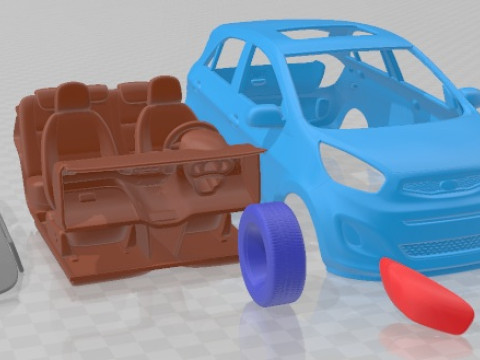 Kia Picanto 2012 Printable Car 3D Print Model