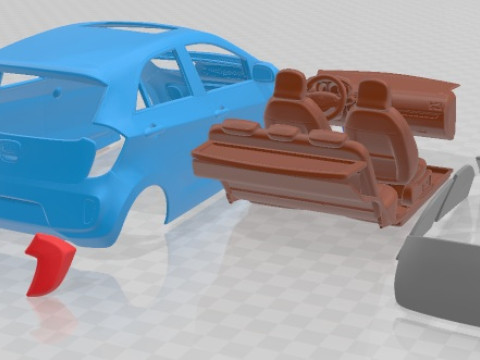 Kia Picanto 2012 Printable Car 3D Print Model