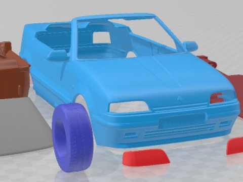 Renault 19 Convertible 1988 Printable Car 3D Print Model