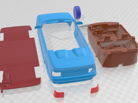 Renault 19 Convertible 1988 Printable Car 3D Print Model