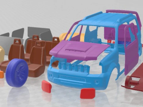 Suzuki Jimny 2013 V2 Printable Car 3D Print Model