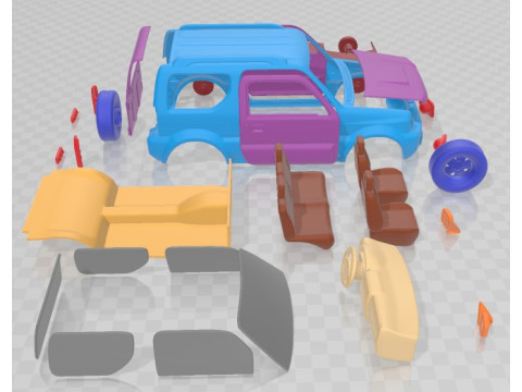 Suzuki Jimny 2013 V2 Printable Car Modèles 3D en vedette