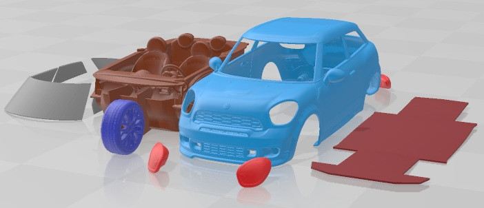 Mini Paceman John Cooper Works 2014 Printable Car 3D 打印模型 .c4d .max .obj .3ds .fbx .stl .blend