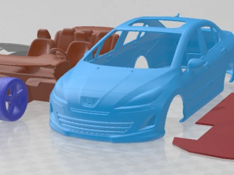 Carro para imprimir Peugeot 408 Sedan 2011 Modelo de Impressão 3D