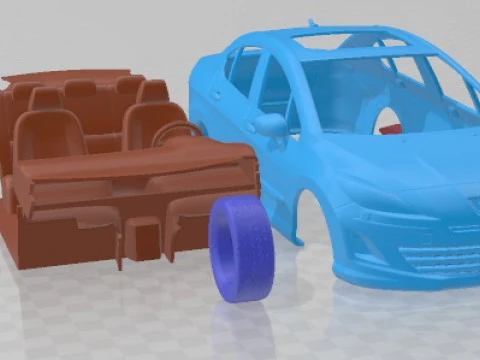Carro para imprimir Peugeot 408 Sedan 2011 Modelo de Impressão 3D