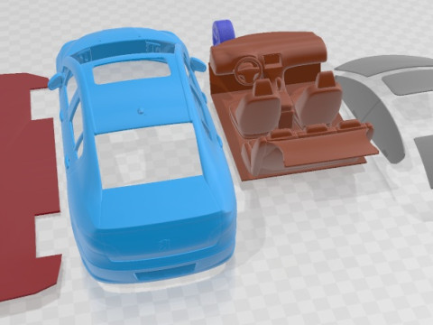 Peugeot 408 Sedan 2011 Printable Car Model Cetak 3D