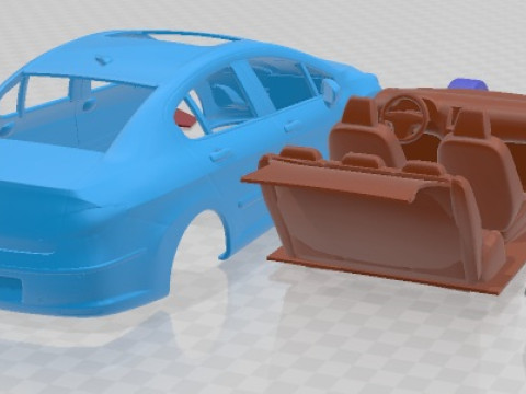 Peugeot 408 Sedan 2011 Printable Car Model Cetak 3D