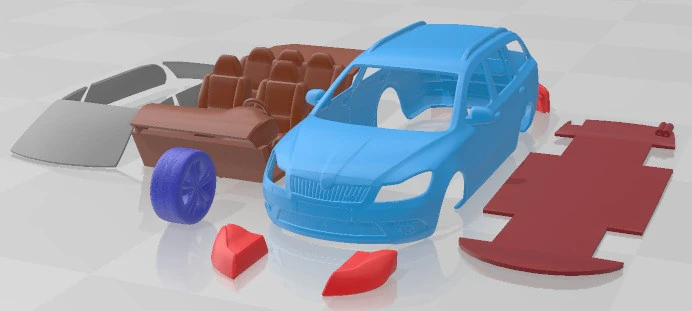 Skoda Octavia RS Combi 2010 V2 Printable Car 3D Print Model .c4d .max .obj .3ds .fbx .stl .blend 