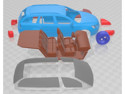 Skoda Octavia RS Combi 2010 V2 Printable Car Modello di stampa 3D