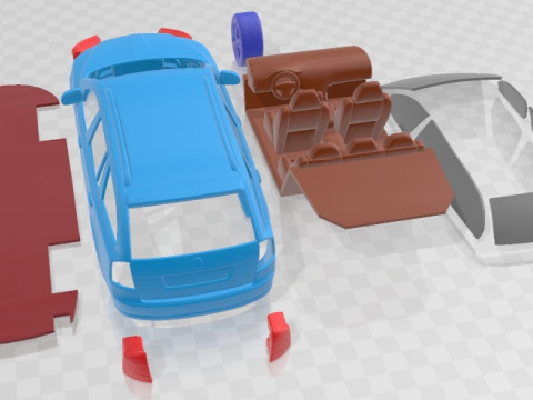 Skoda Octavia RS Combi 2010 V2 Printable Car Modello di stampa 3D
