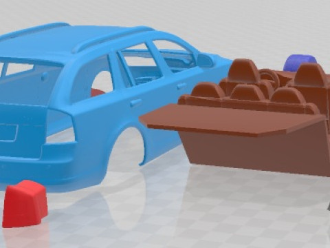 Skoda Octavia RS Combi 2010 V2 Printable Car Modello di stampa 3D
