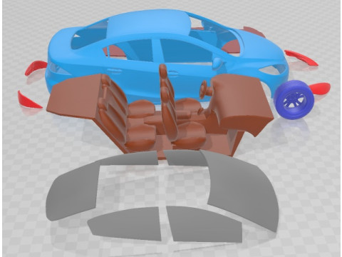 Mazda 2 Sedan 2009 Printable Car 3D Baskı Modeli