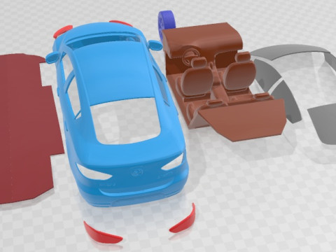 Mazda 2 Sedan 2009 Printable Car 3D Baskı Modeli