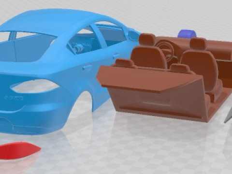 Mazda 2 Sedan 2009 Printable Car 3D Baskı Modeli