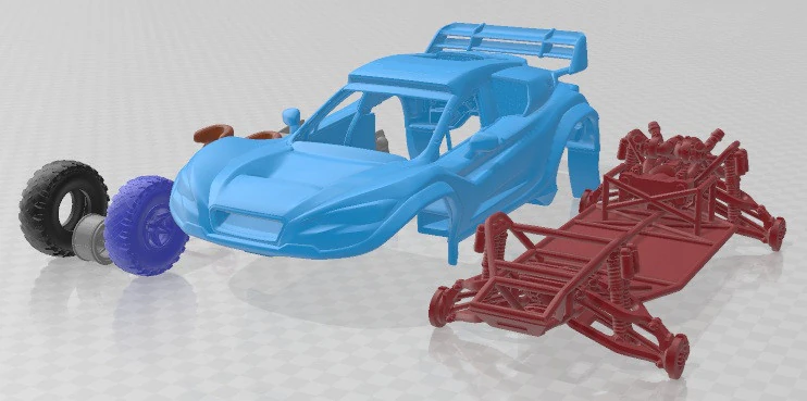 Subaru XTREK DAKAR Printable Car 3D Print Model .c4d .max .obj .3ds .fbx .stl .blend 