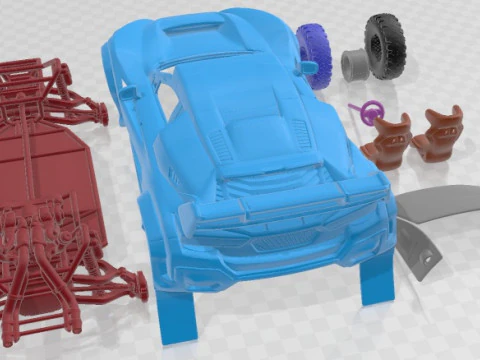 Subaru XTREK DAKAR Printable Car 3D Print Model