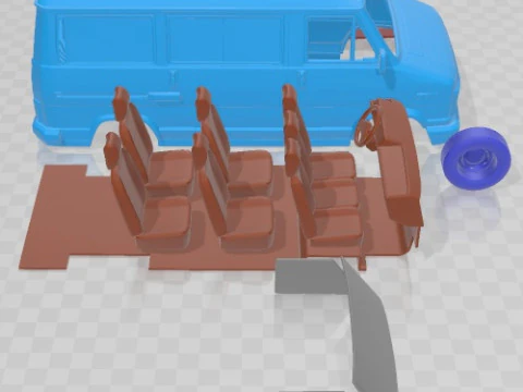 Fiat Ducato 1981 V2 Printable Van 3D Print Model