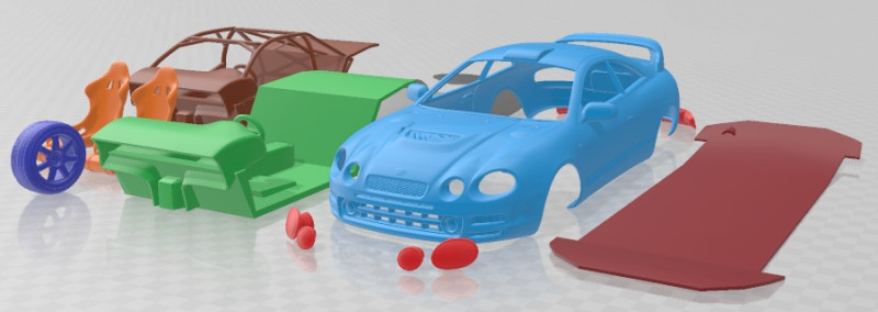 Toyota Celica GT Four Castrol Rally Printable Car 3D Baskı Modeli .c4d .max .obj .3ds .fbx .stl .blend