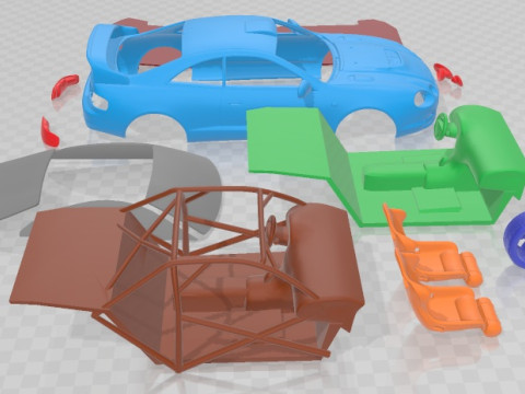 Toyota Celica GT Four Castrol Rally Printable Car 3D Baskı Modeli