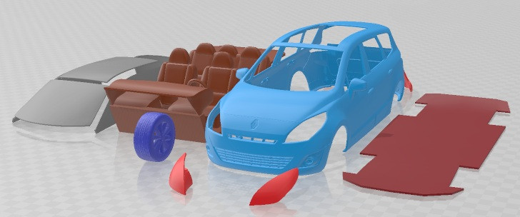 Renault Grand Scenic 2010 Printable Car 3D printmodel .c4d .max .obj .3ds .fbx .stl .blend