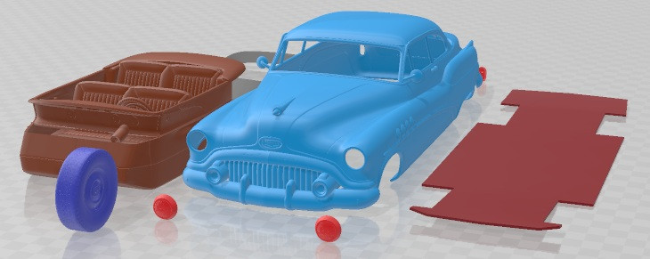 Buick Roadmaster Riviera 1952 Printable Car 3D 打印模型 .c4d .max .obj .3ds .fbx .stl .blend 