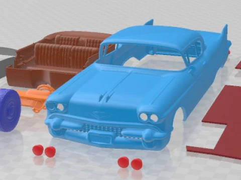 Cadillac Deville Coupe 1958 Printable Car 3D Print Model