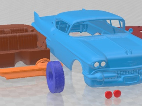 Cadillac Deville Coupe 1958 Printable Car 3Dプリントモデル