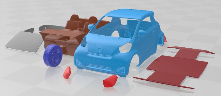 Scion IQ 2012 Printable Car 3D Принт Модель .c4d .max .obj .3ds .fbx .stl .blend 