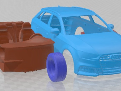 Audi S3 Sportback 2016 Printable Car 3D Print Model