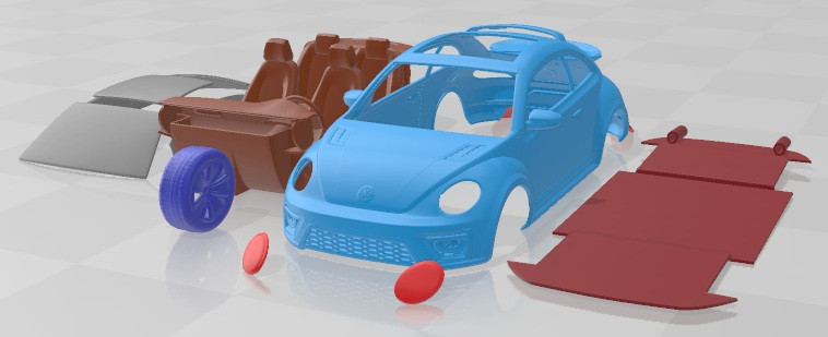 Volkswagen Beetle Dune 2014 Printable Car 3D Print Model .c4d .max .obj .3ds .fbx .stl .blend 