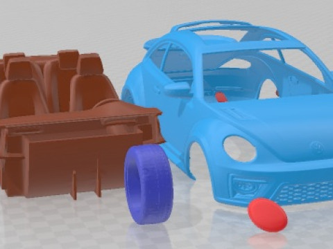 Volkswagen Beetle Dune 2014 Printable Car 3D Print Model