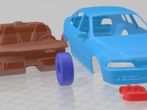 5 Series E39 Sedan 2001 Printable Car Modelo de impresión 3D