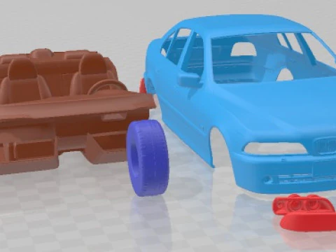 5 Series E39 Sedan 2001 Printable Car 3D Print Model