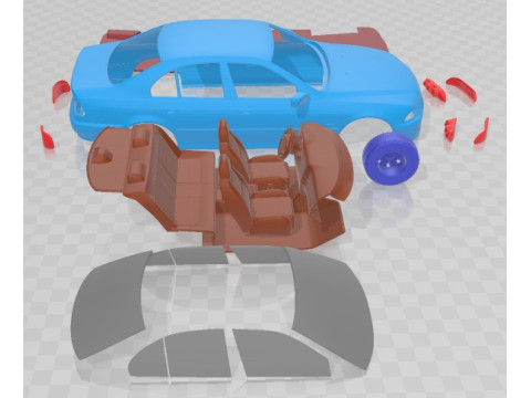 5 Series E39 Sedan 2001 Printable Car Modelo de impresión 3D