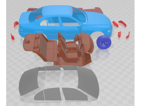 5 Series E39 Sedan 2001 Printable Car 3D Print Model