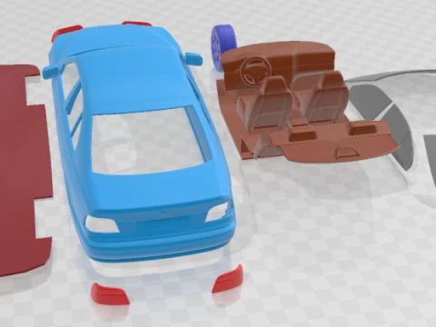 5 Series E39 Sedan 2001 Printable Car 3D Print Model