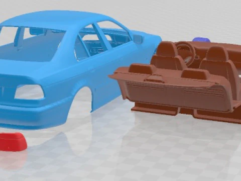 5 Series E39 Sedan 2001 Printable Car 3D Print Model